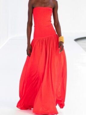 Zimmermann tranquility metallic strapless maxi 0 nwt